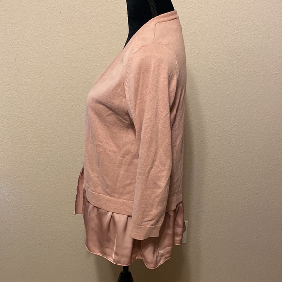 LOFT Pale Pink Cardigan Silk - Picture 2 of 7